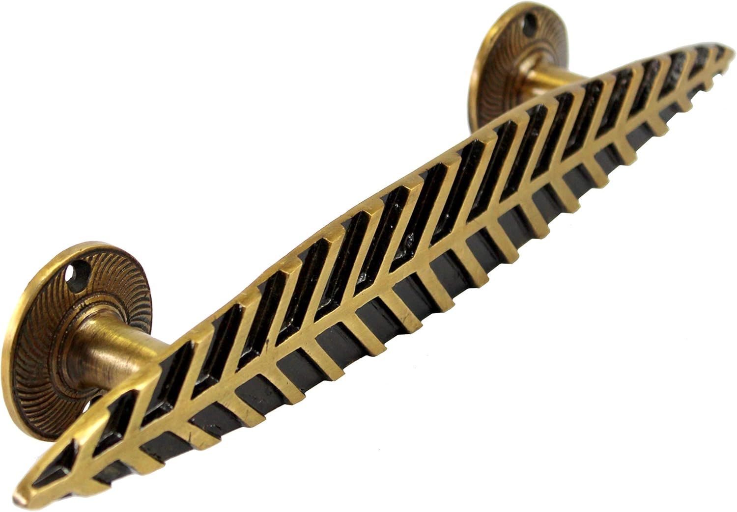 Size 1.75x 1.6 x 12 eSplanade Brass Designer Handle | Home Decor | Door Decor | Brass Door Pulls (Leaf)